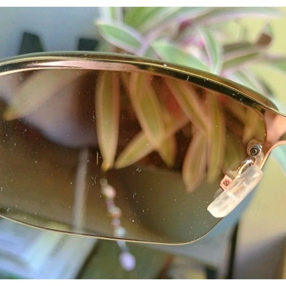 Rocawear Gold Tone Rhinestone Frame Brown Lens Vintage Sunglasses
